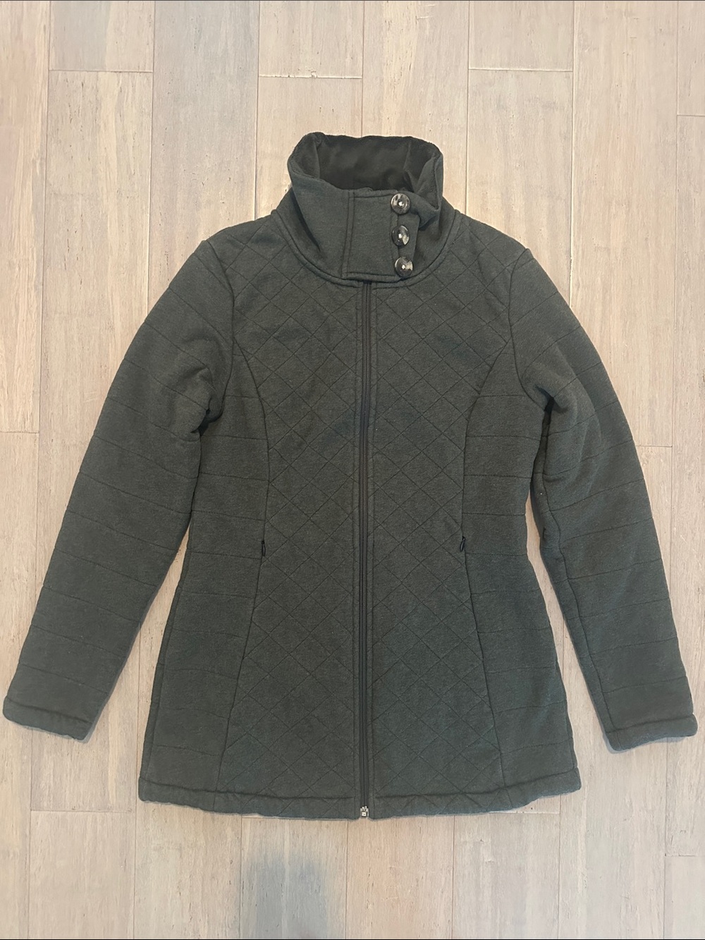 The North Face Quilted Funnel-Neck Caroluna Jacket - Dark Green